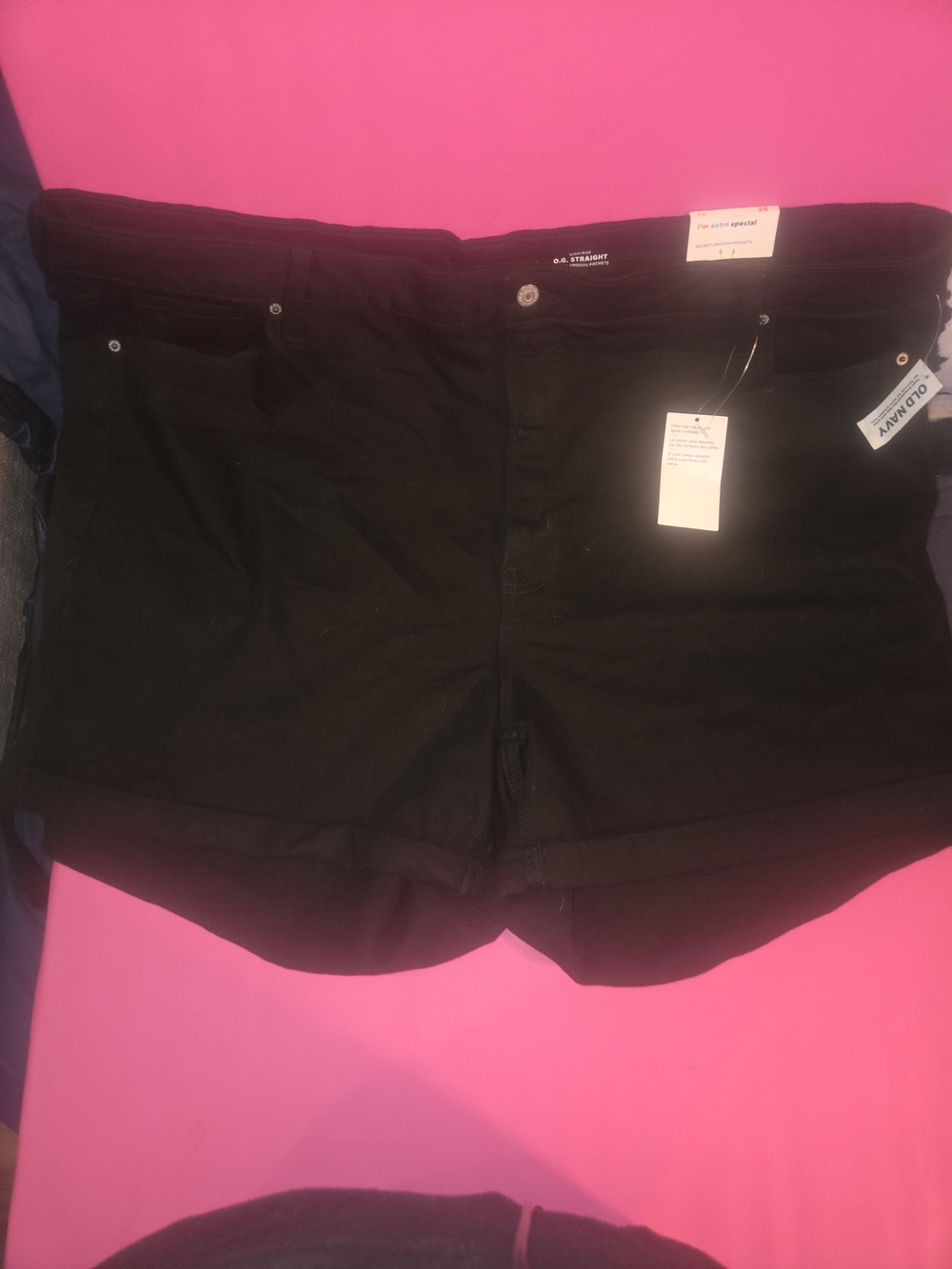 Old Navy Black Denim Cuffed Jean Shorts